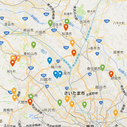 埼玉周辺で当日予約か予約不要のバーベキュー場マップ
